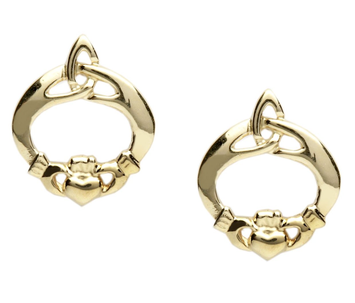 Gold Claddagh Earrings
